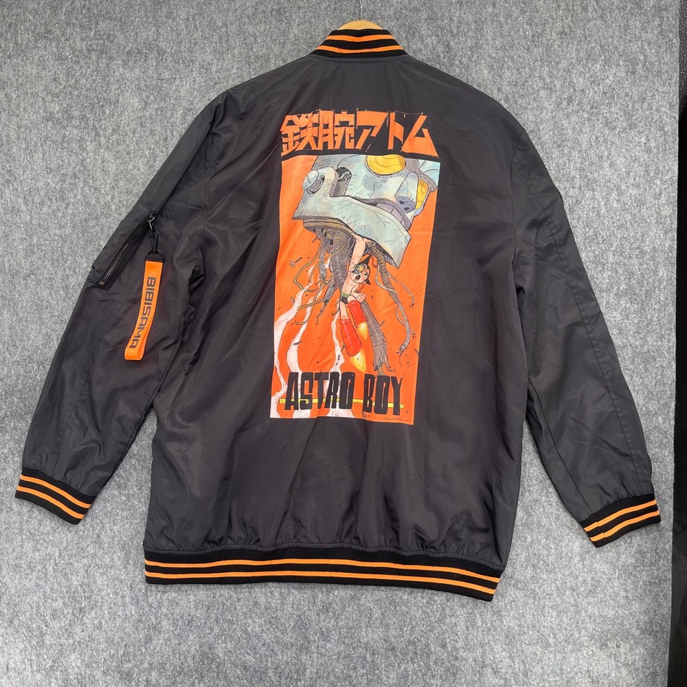 Astro Boy Tezuka Productions Bomber Jacket Mens XL Orange Bibi Sama